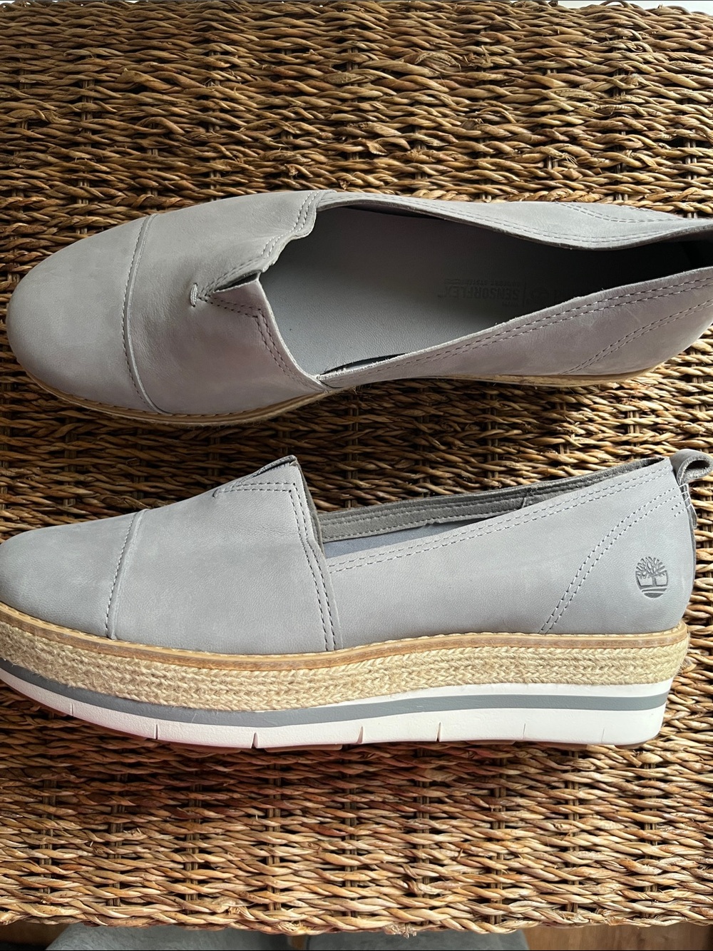🔹Timberland Women's Emerson Gray Slip-On Espadrille Platform Loafers  NWOT🔹